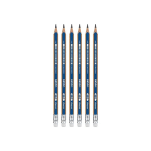 Lapiz grafito cuerpo azul y naranja con goma HB MAPED