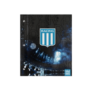 Carpeta escolar n°3 2 tapas Racing negro PPR-BIG LIFE