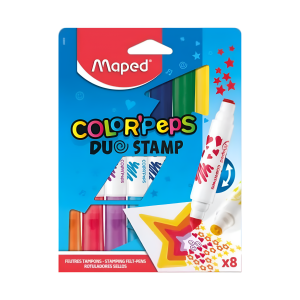 Marcador escolar Duo stamp sellos x8 MAPED