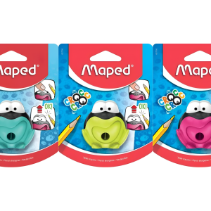 Sacapuntas plastico sapo croc croc con estuche MAPED