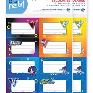 Etiqueta escolar x16u Sonic PPR-BIG LIFE