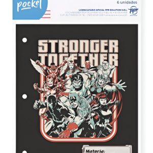Separador escolar n°3 x6u Avengers Historieta PPR-BIG LIFE
