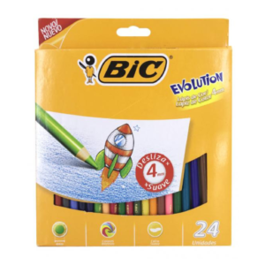 Lapices de colores x24u mina gruesa de 4m evolution BIC