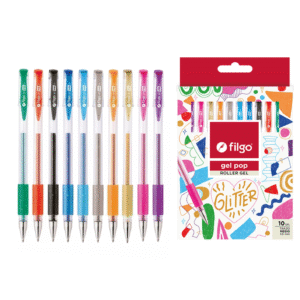 Lapicera gel glitter x10u FILGO
