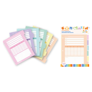 Separador escolar con lengueta x6u Pastel 0022 FW