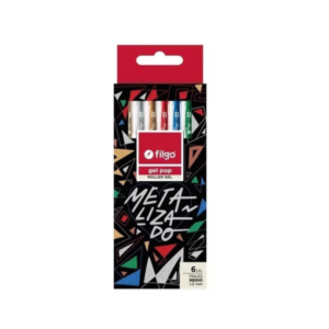 Lapicera de color gel metalizada x6 FILGO
