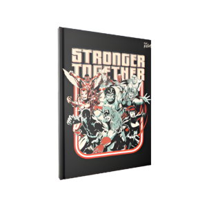 Cuaderno tapa dura rayado 16×21 Avengers historieta negro PPR-BIG LIFE