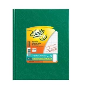 Cuaderno escolar 19x24 ABC 48h cuadriculado grande verde oscuro EXITO