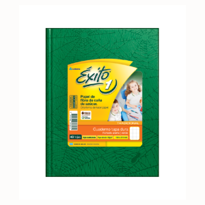 Cuaderno escolar 16x21 INICIAL 48h cuadriculado verde oscuro EXITO