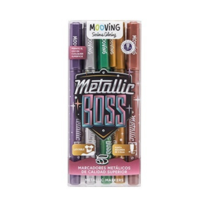 Marcador escolar metalizado metallic boss x5 MOOVING