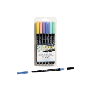 Marcador punta pincel acuarelable doble punta tonos pastel x12u LYRA
