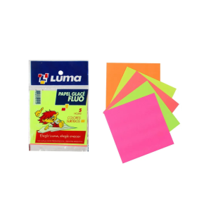 Papel glace fluo x5 hojas LUMA