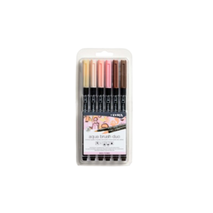 Marcador punta pincel acuarelable doble punta tonos piel x12u LYRA