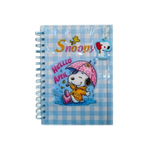 Cuaderno kit tapa dura espiralado 16x21 paraguas SNOOPY