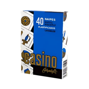 Juego de naipes/cartas plastificadas x40u azul CASINO