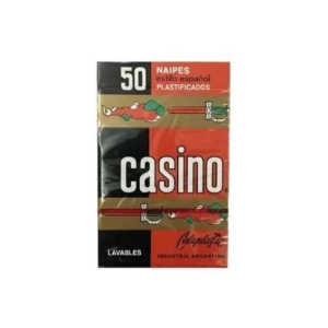 Juego de naipes/cartas plastificadas x50u rojo CASINO