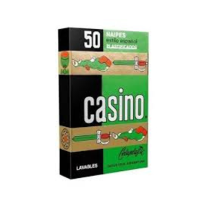 Juego de naipes/cartas plastificadas x50u verde CASINO